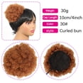 thumbnail image 3 of Short Kinky Curly Bun Hair Pieces Afro Puff Drawstring Ponytail Extension Synthetic Curly Ponytail Bun Hairpiece, 3 of 5