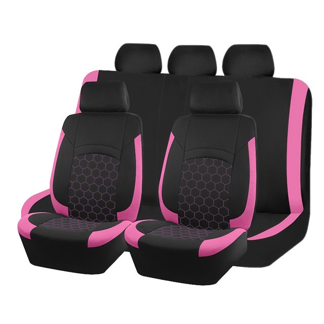 Estbridge Universal Fit Car Seat Covers Set - 9pcs Airbag Compatible All-Season Polyester Covers with Sponge Filling Machine Washable - For Men & Women - Suitable for All Vehicles - Pe