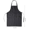 thumbnail image 4 of 2PCS Waterproof Apron Simple Fashion Stripe Apron Kitchen Oilproof Adults Apron Cooking Apron for Women Men (Coffee, Bla, 4 of 8
