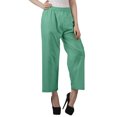 thumbnail image 2 of Moomaya Solid Color Elastic Waist Pants Cotton Narrow Fit Straight Women Pants For Kurti, 2 of 6