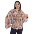 thumbnail image 2 of Moomaya Chemise Boutonnée Imprimée pour Femme Col Mandarin Manches Longues Haut d'Été, 2 of 7