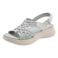 thumbnail image 1 of IUJSOY Platform Sandals for Women Cross Strap Open Toe Slingback Anti-Slip Beach Walking Shoes, 1 of 9