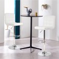 thumbnail image 2 of Costway Ensemble de 2 Tabourets de Bar Réglables en Cuir PU Pivotants pour Comptoir de Cuisine Chaise de Pub Blanc, 2 of 10