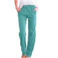 thumbnail image 1 of Dealovy Womens Cotton Linen Pants Elastic High Waist Drawstring Solid Color Casual Summer Lounge Trousers, 1 of 6