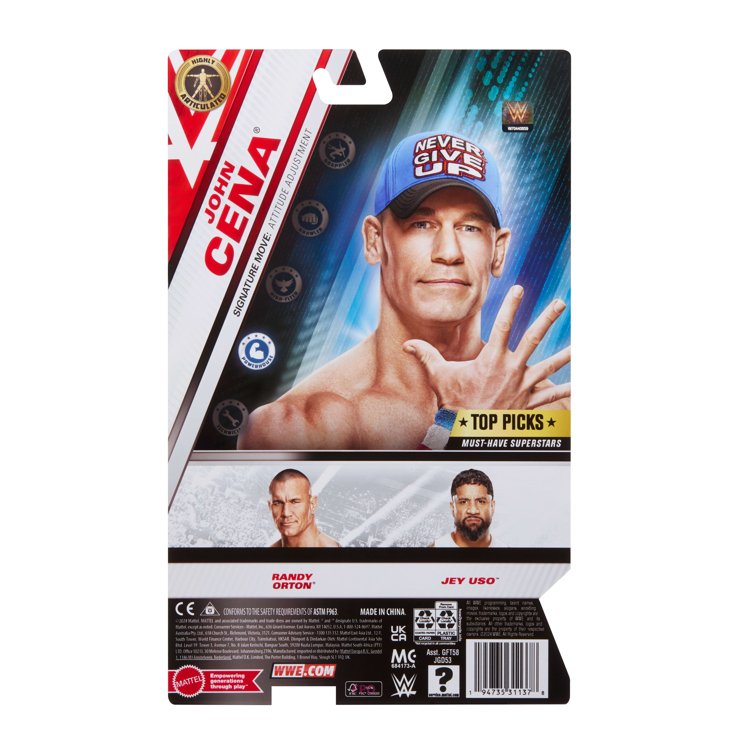 Meilleurs choix de la WWE Figurine d’action de John Cena, objet de collection Superstar 6 pouces Main Event