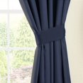 thumbnail image 2 of Blazing Needles Twill Drapery Panel Set with 3" Rod Pockets and Tiebacks (Set of 2), 84" by 52", Navy, 2 of 2
