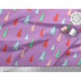 thumbnail image 3 of Soimoi Purple Modal Satin Fabric Christmas Tree Fabric Prints By Yard 42 Inch Wide, 3 of 3