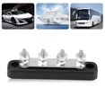 thumbnail image 1 of Ground Distribution Block, Bus Bar Terminal Silver Black AC 300V DC 48V Brass 4 Studs Rust Proof  For Truck For  For Boat, 1 of 8