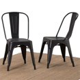 thumbnail image 2 of Pemberly Row Modern Metal Dining Side Chair in Black (Set of 2), 2 of 6