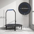thumbnail image 3 of Soozier 45" Rebounder Trampoline for Adult with Adjustable Handle, Blue, 3 of 10