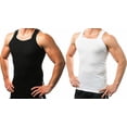 thumbnail image 1 of 2-4 Packs Men's G-unit Style Cotton Tank Tops Square Cut Muscle Rib A-Shirts, 1 of 3