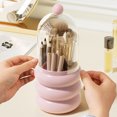 thumbnail image 3 of 360- Rotating Vanity Organizer Clear Cosmetic Storage Makeup Brush Holder Stylish Bathroom Countertop Display, 3 of 6