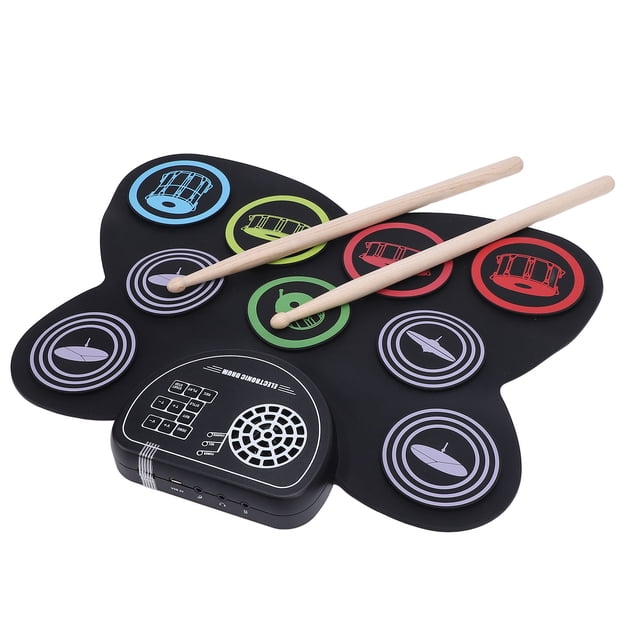 Electric Drum Practice Pad, Electronic Drum Pad Set Rechargeable for Home