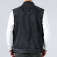 thumbnail image 4 of Pisexur Jean Jacket Vest Men's Solid Color Motorcycle Turndown Collar Denim Punk Sleeveless Jacket Denim Jacket for Men Plus Size Fall Jackets for Men, 4 of 6