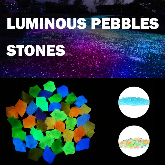 Glow in The Dark Rocks Luminous Stones Pebbles Stone Noctilucent Cobblestones For Walkway Yard Grass Aquarium Fish Tank Container Decoration
