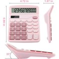 thumbnail image 4 of HSHDLDF Calculatrice de Bureau 12 Chiffres (Rose), 4 of 6