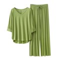 thumbnail image 2 of Weiqiqre Pyjamas pour Femmes Pyjamas Rafraîchissants Ensembles d'Été Assortis Manches Courtes Ensemble de Détente Femmes, 2 of 3