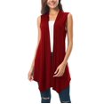 thumbnail image 1 of Sleeveless Cardigan Women Summer Lightweight Open Front Soft Draped Long Duster Vest Asymmetric Hem, 1 of 4