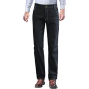 FYEGRE Cowboy jeans Men's Winter Insulated Jeans Loose Fit Straight Leg Casual Pants with Warm for Cold Weather Comfort and Everyday Style Black 32