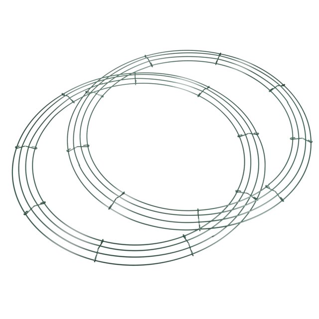 Unique Bargains 18' Metal Wire Wreath Frame Christmas Holiday Form Hanger, Green 2 Pack