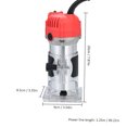 thumbnail image 3 of Amdohai 800W Trim Router 30000r/min with Transparent Base Edge Guide Wood Laminate Electric Trimmer Compact Palm Router Corded for Woodworking Trimming Slotting Notching / Aluminum Red /, 3 of 7