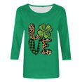 thumbnail image 4 of Meichang Hauts à Manches 3/4 pour Femmes T-Shirts St Patricks Day Verts Trèfle Graphique T-Shirts Chanceux Irlandais Hauts Décontractés Col Rond T-Shirts Cadeaux St Patricks Day pour Femmes, 4 of 4