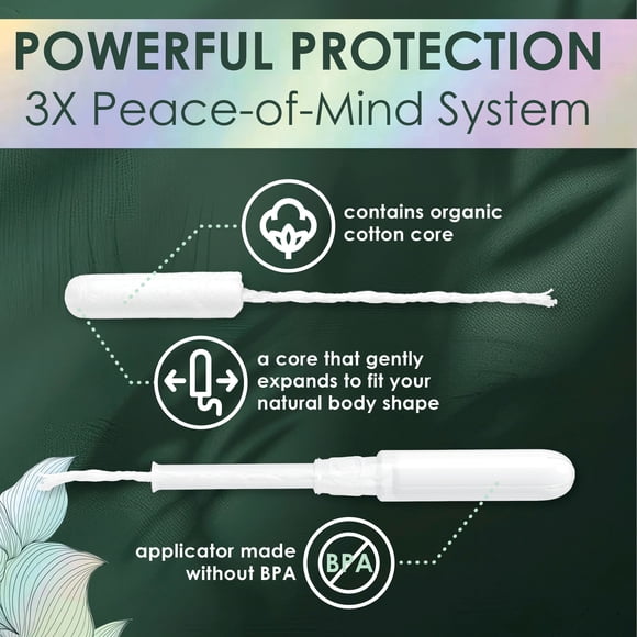 L. Cotton Tampons Regular Absorbency, Free from Chlorine Bleaching, Pesticides, Fragrances, or Dyes