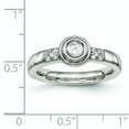 thumbnail image 2 of Acier Inoxydable Poli CZ Zircone Cubique Simulé Bague Diamant Taille 8 Bijoux Cadeaux pour les Femmes, 2 of 4