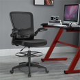 thumbnail image 3 of Pemberly Row Sponge Adjustable Height Drafting Chair w/ Lumbar Support in Black, 3 of 12