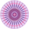 thumbnail image 1 of Ahgly Company Tapis de Zone Rond Transitionnel Violet pour Intérieur Lavable à la Machine, 3 Pieds Rond, 1 of 7