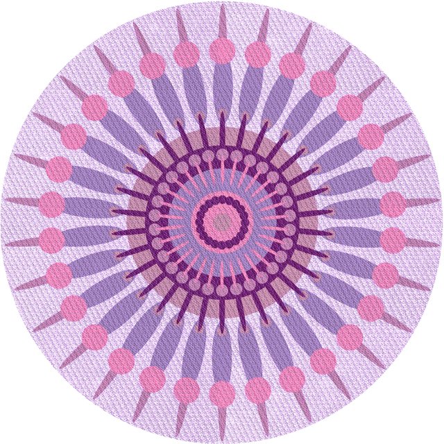 Ahgly Company Tapis de Zone Rond Transitionnel Violet pour Intérieur Lavable à la Machine, 3 Pieds Rond