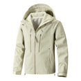 thumbnail image 1 of RXIRUCGD Manteau Veste Mode Ajustée à Capuche à Cordon avec Coutures pour Homme, Kaki, Taille : L, 1 of 8