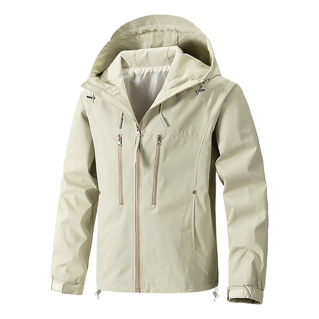 RXIRUCGD Manteau Veste Mode Ajustée à Capuche à Cordon avec Coutures pour Homme, Kaki, Taille : L