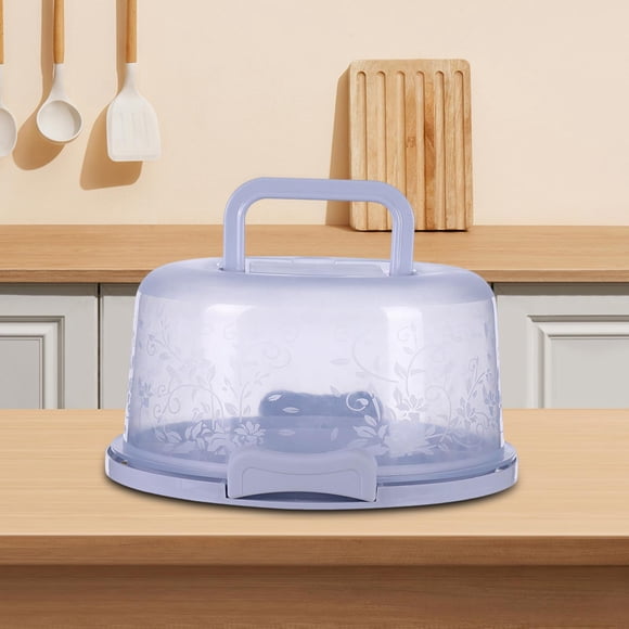 Cake Container with Lid Cover Handle Accs Cake Storage Container for Dessert Blue