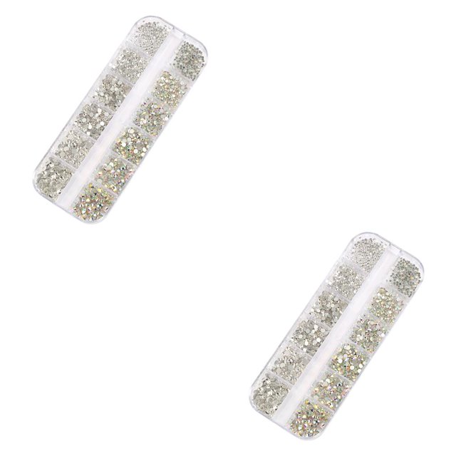 QualitChoice 1 Bag Glass Crystal Special-shaped Eye-catching Flat Bottom Easy to Paste Perfect Match Nail Rhinestones for Mobile Phone Type 3 2Set