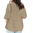 thumbnail image 5 of AherBiu Plus Size T Shirts for Women V Neck Loose Comfy Basic Tees Summer Workout Oversized Tshirt Tops, 5 of 5
