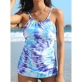 thumbnail image 4 of Charmo Women's High Neck Tankini Tops Only Tummy Control Swimsuit Top Ruched Swim Top Without Bottoms, 4 of 6