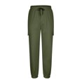thumbnail image 4 of DPTALR Men's Drawstring Elastic Waist Solid Color Casual Length Pants, 4 of 9