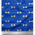 thumbnail image 1 of Soimoi Blue Cotton Duck Fabric Bow & Dots Print Fabric by Yard 56 Inch Wide, 1 of 5