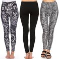 thumbnail image 1 of White Mark Leggings Imprimés Doux et Extensibles pour Femmes, Lot de 3, 1 of 2