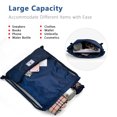 thumbnail image 4 of Costway Drawstring Backpack String Bag Folding Sports Sack w/Zipper Pocket Blue, 4 of 10