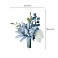 thumbnail image 2 of Corsage Flower Bonquet Wedding Ceremony Simulation Silk Cloth Decorate 1Pcs Haze Blue Wreath, 2 of 19