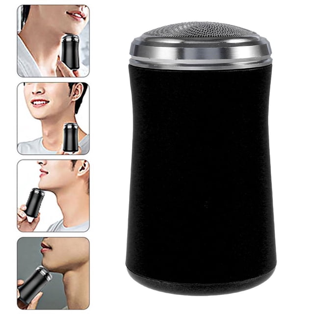 Mini Electric Razor Pocket Rechargeable Rotary Razor with 250mAh Battery Waterproof Silent Fast Charging Electric Shaver Clean Shave Beard Trimmer for Men Home Travel