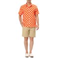 thumbnail image 2 of INSPIRE CHIC Men's Summer Polka Dots Shirt Button Down Short Sleeves Pattern Shirts M Orange, 2 of 7