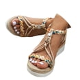 thumbnail image 1 of Sandales à Plateforme Bohèmes pour Femmes, Robe, Plage, Décontractées, Espadrilles en Lin, Talon Compensé Épais, Slingback, Été, 1 of 6