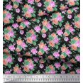 thumbnail image 3 of Soimoi Tissu Popeline de Coton à Pois, Feuilles et Roses Imprimé Floral 1 Yard 42 Pouces de Large, 3 of 3