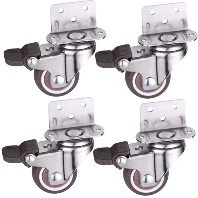 Roulettes 4 Pcs Meubles pour Lit Roue Universelle 2 Pouces Table Plateforme Rotative Chaise Mobile Petite Roulette pour Quincaillerie de Maison, Facile à Utiliser