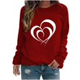 thumbnail image 2 of BVOFAR Chandails à Manches Longues de la Saint-Valentin pour Femmes Décontractés Mignons T-Shirts Graphiques Cœur d'Amour Tendance Col Rond Hauts 2025, 2 of 3