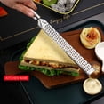 thumbnail image 2 of Stainless Steel Handheld Cheese Grater Set, 2-Piece, 12.8" Long, Multi-Purpose Kitchen Tool for Cheese, Chocolate, Lemon, Ginger, Garlic, Vegetables, Dishwasher Safe, Non-Slip Feet, 2 of 9
