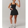thumbnail image 4 of PISONIC Robe de Tennis et de Golf pour Femmes avec Soutien-Gorge Intégré, Short, Dos Nu, Encolure Carrée, Ourlet Plissé, Robes Athlétiques avec Poches, 4 of 9
